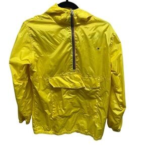 Tommy Hilfiger Jacket Youth L Bright Yellow Anorak Windbreaker Hood Kangaroo